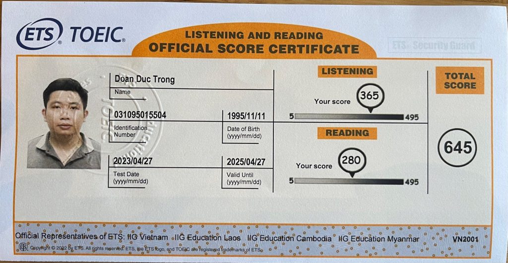 Làm Chứng chỉ TOEIC-IELTS-TOEFL mới nhất