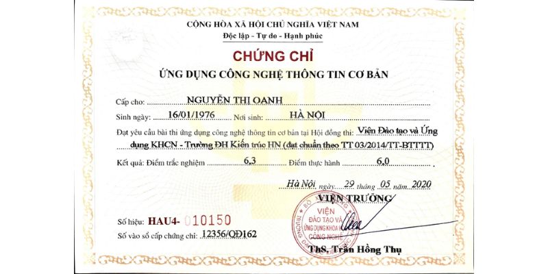 làm chứng chỉ tin học cơ bản