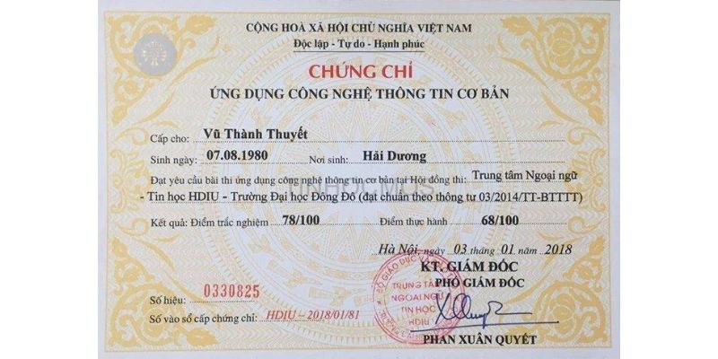 làm chứng chỉ tin học cơ bản