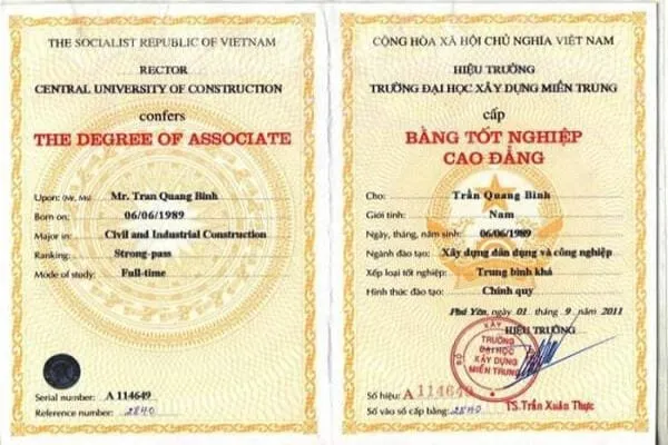 Làm bằng cao đẳng có hồ sơ